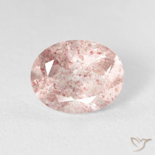 2.52ct Natürlicher hellrosa Erdbeerquarz, Oval, Transparent