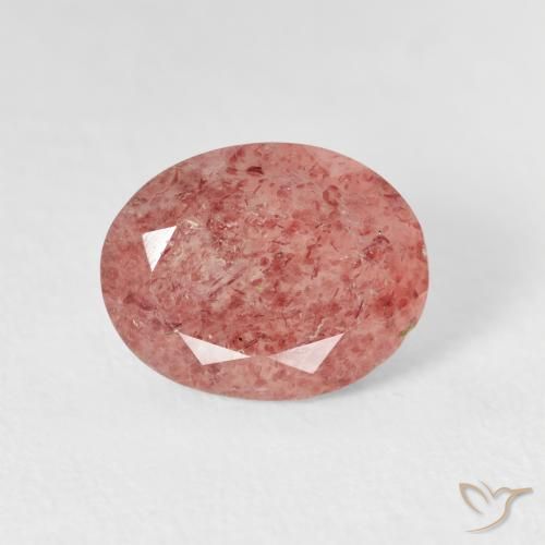 2.77ct Natürlicher Mittelrosa Erdbeerquarz, Oval, Transparent
