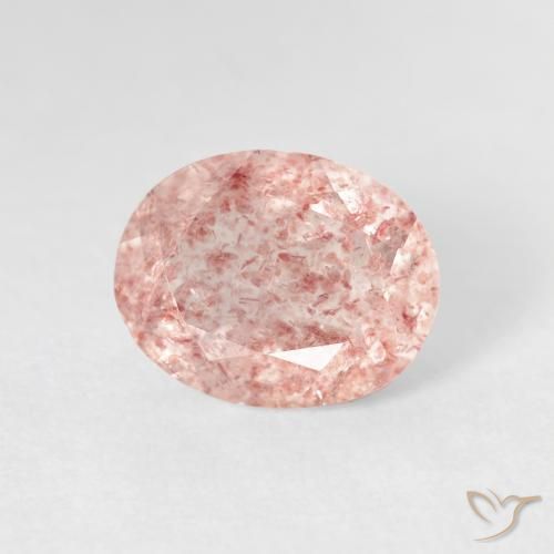 9,17 ctw natürlicher Erdiges Rosa Erdbeerquarz, Oval, Transparent