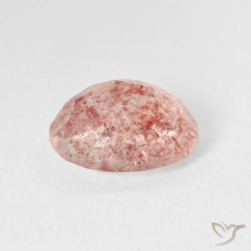 9,17 ctw natürlicher Erdiges Rosa Erdbeerquarz, Oval, Transparent