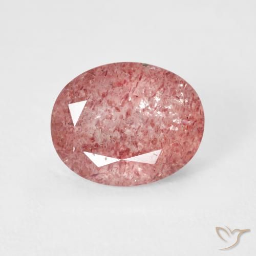 2.68ct Natürlicher Himbeerrosa Erdbeerquarz, Oval, Transparent