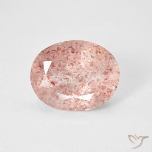 2.71ct Natürlicher hellrosa Erdbeerquarz, Oval, Transparent