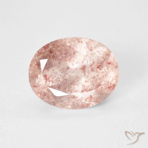2.92ct Natürlicher orange-rosa Erdbeerquarz, Oval, Transparent