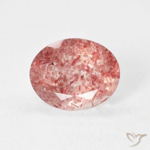 2.53ct Natürlicher Leuchtend rosa Erdbeerquarz, Oval, Transparent