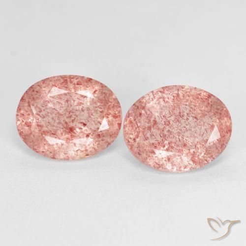 4.81ctw Natürlicher Himbeerrosa Erdbeerquarz, Oval, Transparent