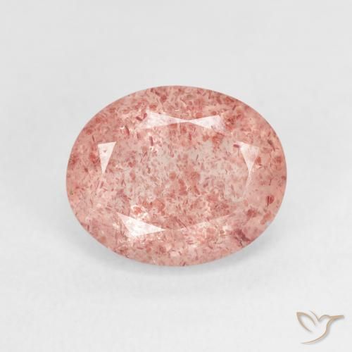 3.62ct Natürlicher rose-rosa Erdbeerquarz, Oval, Transparent