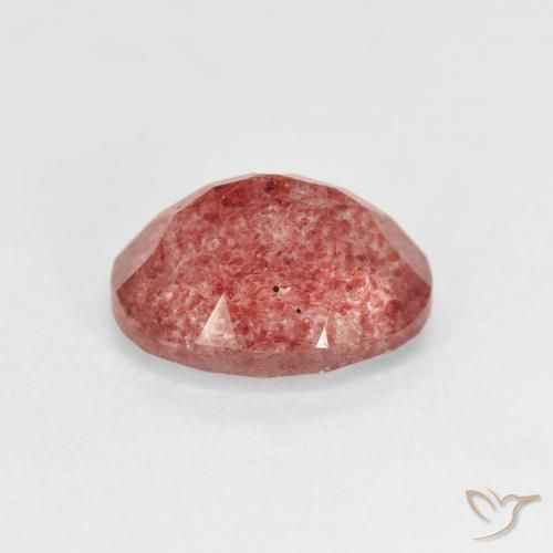 9,17 ctw natürlicher Himbeerrosa Erdbeerquarz, Oval, Transparent