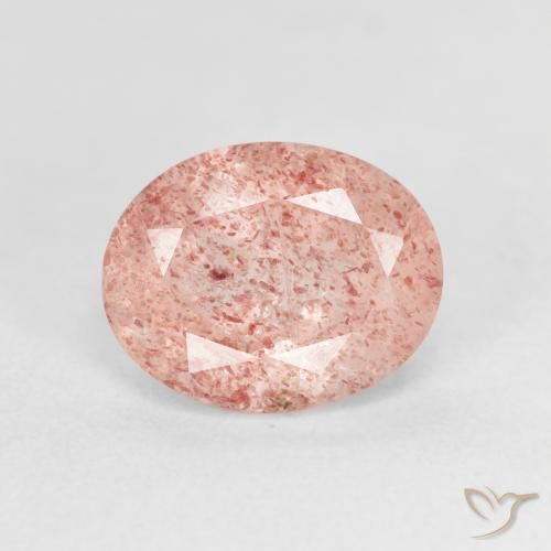 2.69ct Natürlicher hellrosa Erdbeerquarz, Oval, Transparent