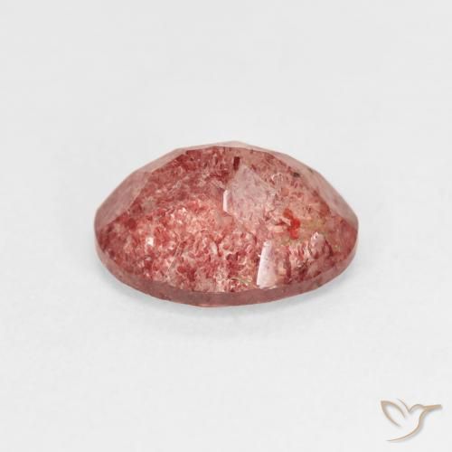 9,17 ctw natürlicher rötlich-rosa Erdbeerquarz, Oval, Transparent