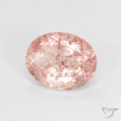 9,17 ctw natürlicher hellrose-rosa Erdbeerquarz, Oval, Transparent