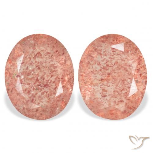 5.56ctw Natürlicher Grapefruit-Rosa Erdbeerquarz, Oval, Transparent