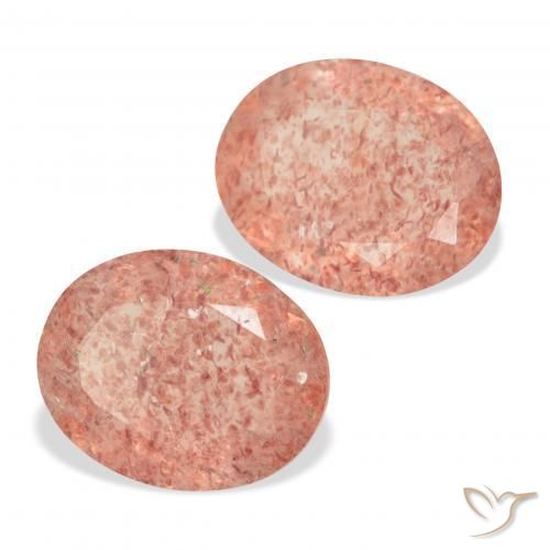 5.56 ct natürliche Grapefruit-Rosa Erdbeerquarz-Edelsteine, Oval, Transparent