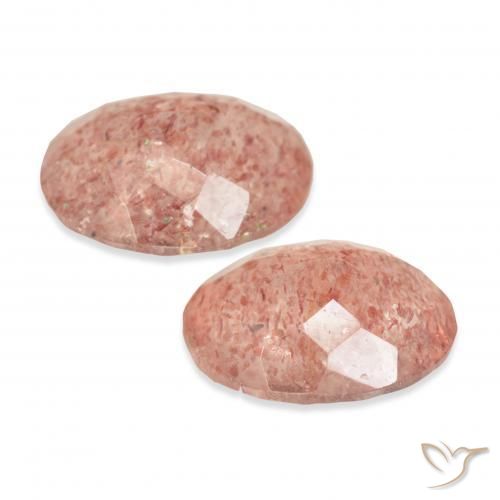 5.56 ct natürliche Grapefruit-Rosa Erdbeerquarz-Edelsteine, Oval, Transparent