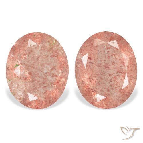 5.85ctw Natürlicher Grapefruit-Rosa Erdbeerquarz, Oval, Transparent