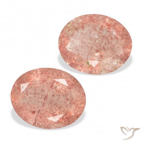 5.85 ct natürliche Grapefruit-Rosa Erdbeerquarz-Edelsteine, Oval, Transparent