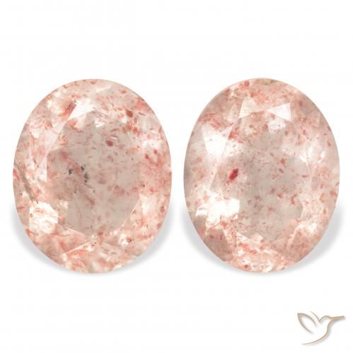 6.89ctw Natürlicher Light Grapefruit Pink Erdbeerquarz, Oval, Transparent