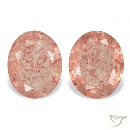 5.14ctw Natürlicher Grapefruit-Rosa Erdbeerquarz, Oval, Transparent