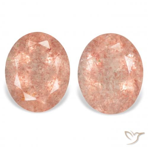 6.55ctw Natürlicher Grapefruit-Rosa Erdbeerquarz, Oval, Transparent