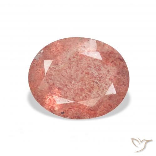 3.26ct Natürlicher Mittelrosa Erdbeerquarz, Oval, Transparent
