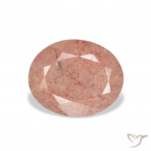 3.70ct Natürlicher Grapefruit-Rosa Erdbeerquarz, Oval, Transparent
