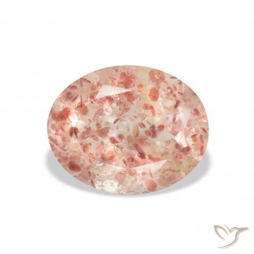 3.22ct Natürlicher orange-rosa Erdbeerquarz, Oval, Transparent