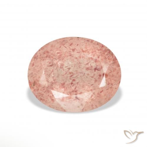 3.37ct Natürlicher hellrosa Erdbeerquarz, Oval, Transparent