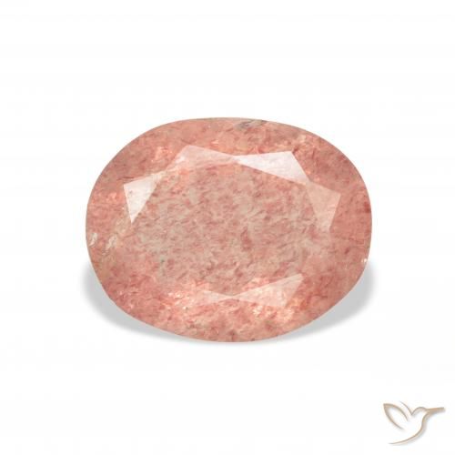 3.15ct Natürlicher Mittelrosa Erdbeerquarz, Oval, Transparent