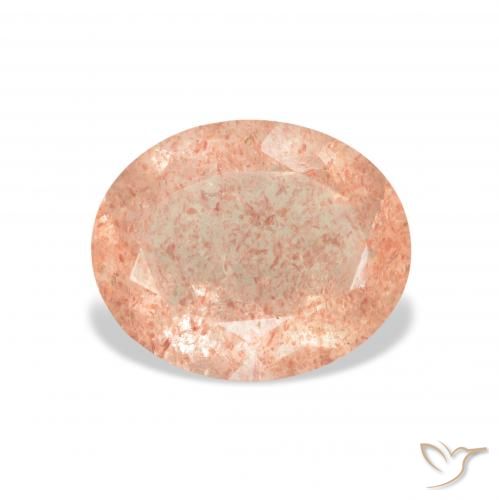 3.31ct Natürlicher hellrosa Erdbeerquarz, Oval, Transparent