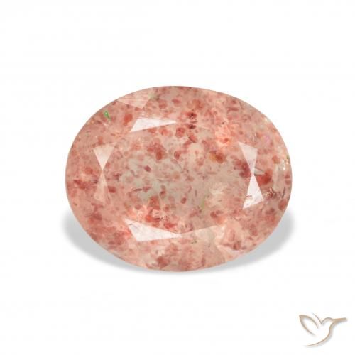 3.80ct Natürlicher Grapefruit-Rosa Erdbeerquarz, Oval, Transparent