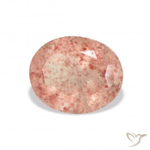 9,17 ctw natürlicher Grapefruit-Rosa Erdbeerquarz, Oval, Transparent