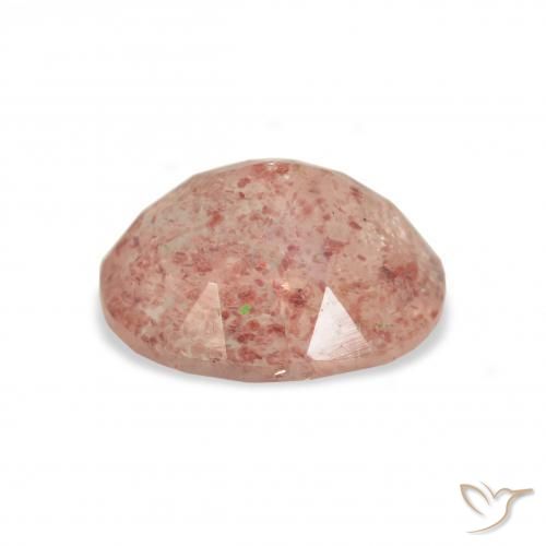 9,17 ctw natürlicher Grapefruit-Rosa Erdbeerquarz, Oval, Transparent