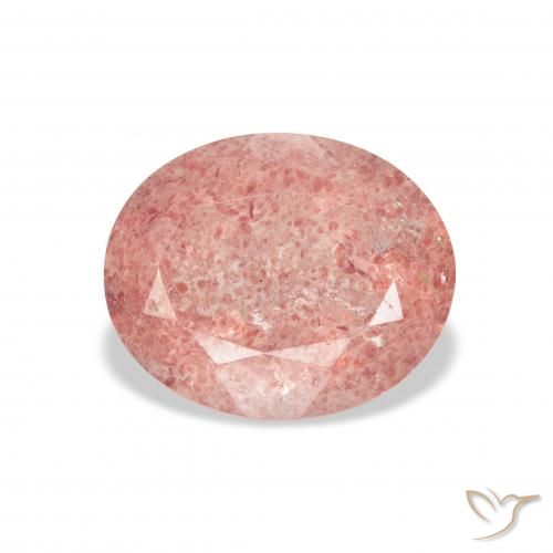 3.45ct Natürlicher Medium Light-Pink Erdbeerquarz, Oval, Transparent