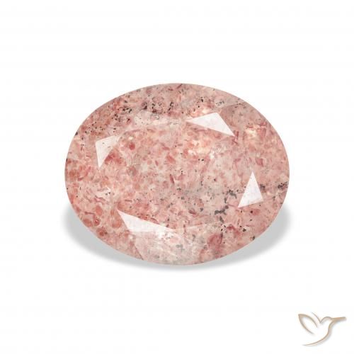 3.43ct Natürlicher hellrosa Erdbeerquarz, Oval, Transparent
