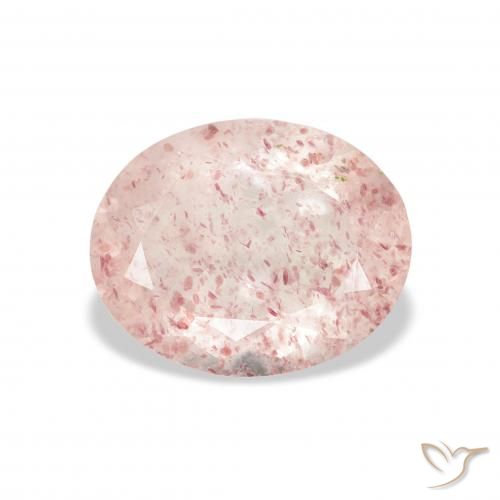 2.82ct Natürlicher Mittelrosa Erdbeerquarz, Oval, Transparent