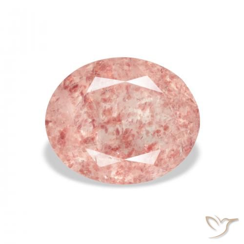 4.04ct Natürlicher Mittelrosa Erdbeerquarz, Oval, Transparent
