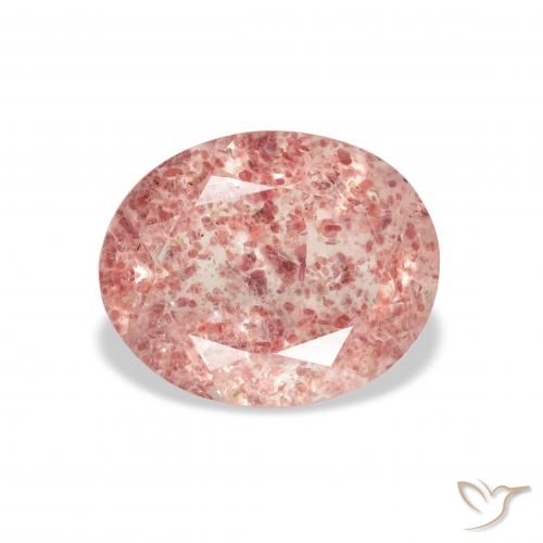 2.98ct Natürlicher hellrose-rosa Erdbeerquarz, Oval, Transparent