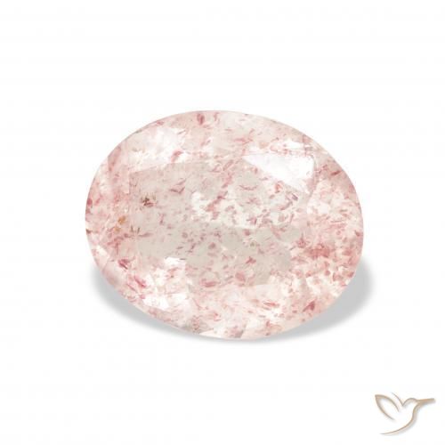 9,17 ctw natürlicher orange-rosa Erdbeerquarz, Oval, Transparent