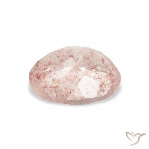 9,17 ctw natürlicher orange-rosa Erdbeerquarz, Oval, Transparent