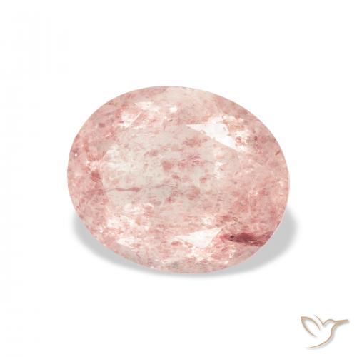 9,17 ctw natürlicher Lachs-rosa Erdbeerquarz, Oval, Transparent