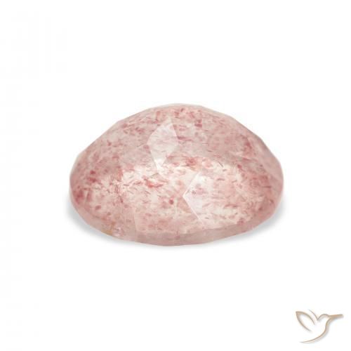 9,17 ctw natürlicher Lachs-rosa Erdbeerquarz, Oval, Transparent