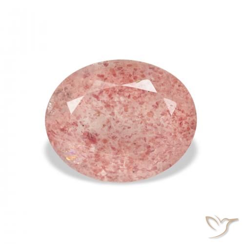 3.58ct Natürlicher Medium Light-Pink Erdbeerquarz, Oval, Transparent