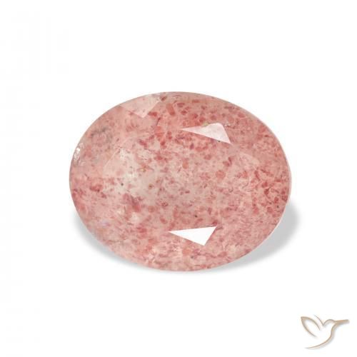 9,17 ctw natürlicher Medium Light-Pink Erdbeerquarz, Oval, Transparent
