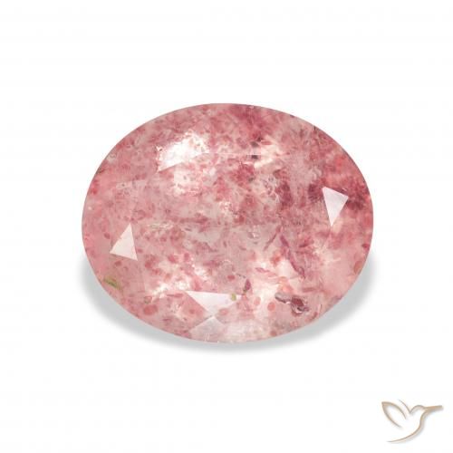 3.50ct Natürlicher hellrosa Erdbeerquarz, Oval, Transparent