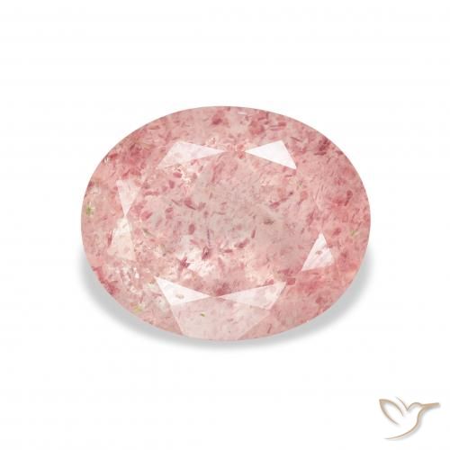 3.54ct Natürlicher Helles Hot Pink Erdbeerquarz, Oval, Transparent
