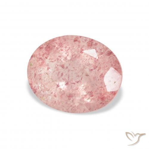 9,17 ctw natürlicher Helles Hot Pink Erdbeerquarz, Oval, Transparent