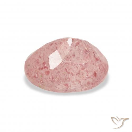 9,17 ctw natürlicher Helles Hot Pink Erdbeerquarz, Oval, Transparent