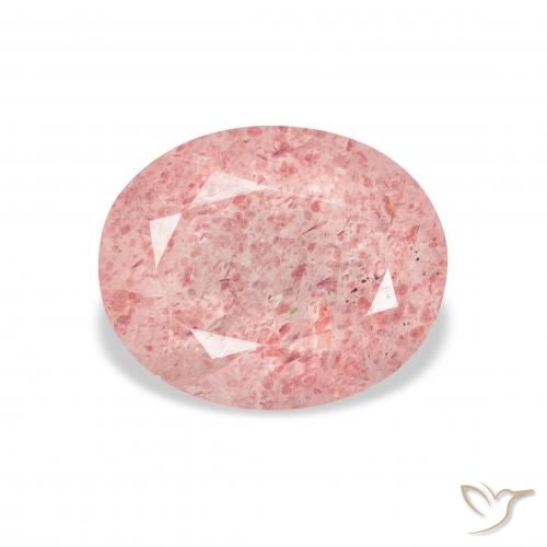 3.54ct Natürlicher hellrosa Erdbeerquarz, Oval, Transparent