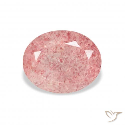 3.36ct Natürlicher Kaugummi Rosa Erdbeerquarz, Oval, Transparent