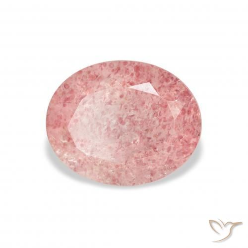 9,17 ctw natürlicher Kaugummi Rosa Erdbeerquarz, Oval, Transparent
