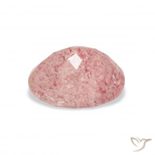 9,17 ctw natürlicher Kaugummi Rosa Erdbeerquarz, Oval, Transparent
